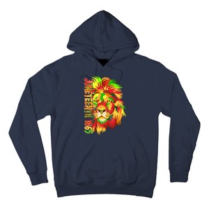 Cool Juneteenth 1865 Lion Head Face Hoodie