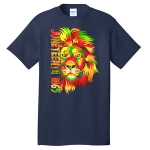 Cool Juneteenth 1865 Lion Head Face Tall T-Shirt