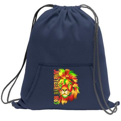 Cool Juneteenth 1865 Lion Head Face Sweatshirt Cinch Pack Bag