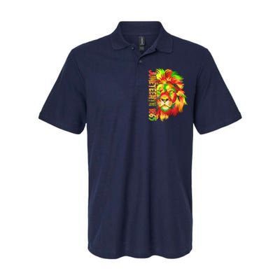 Cool Juneteenth 1865 Lion Head Face Softstyle Adult Sport Polo