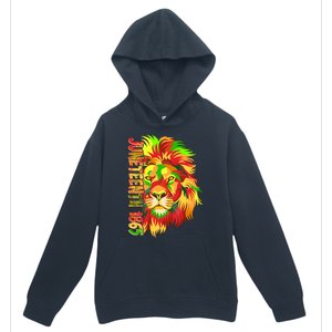 Cool Juneteenth 1865 Lion Head Face Urban Pullover Hoodie