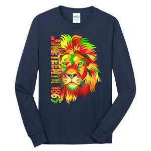 Cool Juneteenth 1865 Lion Head Face Tall Long Sleeve T-Shirt