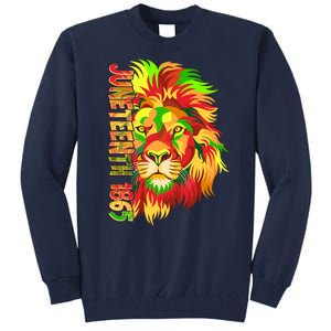 Cool Juneteenth 1865 Lion Head Face Tall Sweatshirt