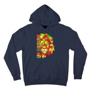 Cool Juneteenth 1865 Lion Head Face Tall Hoodie