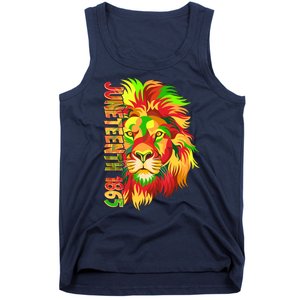 Cool Juneteenth 1865 Lion Head Face Tank Top