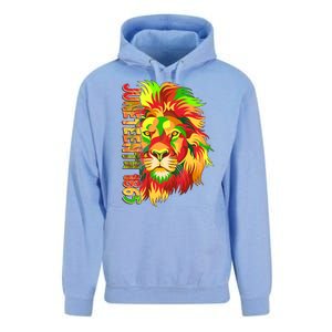 Cool Juneteenth 1865 Lion Head Face Unisex Surf Hoodie