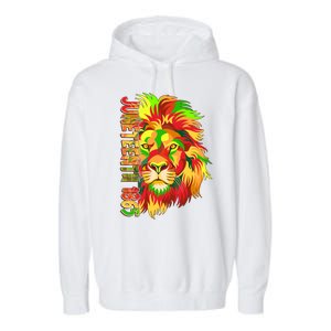 Cool Juneteenth 1865 Lion Head Face Garment-Dyed Fleece Hoodie