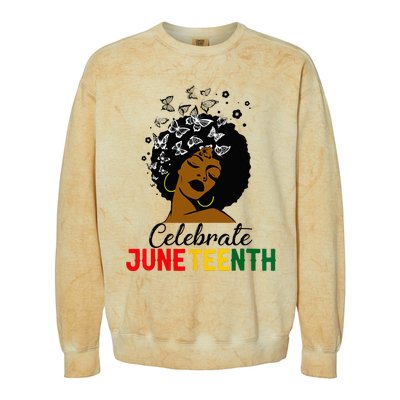 Celebrate Juneteenth 1865 Black Girl Magic Melanin Women Colorblast Crewneck Sweatshirt