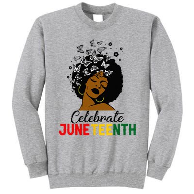 Celebrate Juneteenth 1865 Black Girl Magic Melanin Women Tall Sweatshirt