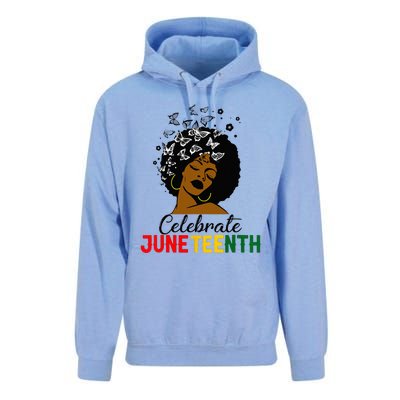 Celebrate Juneteenth 1865 Black Girl Magic Melanin Women Unisex Surf Hoodie