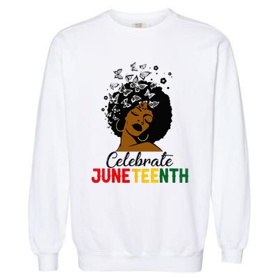 Celebrate Juneteenth 1865 Black Girl Magic Melanin Women Garment-Dyed Sweatshirt