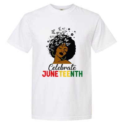 Celebrate Juneteenth 1865 Black Girl Magic Melanin Women Garment-Dyed Heavyweight T-Shirt