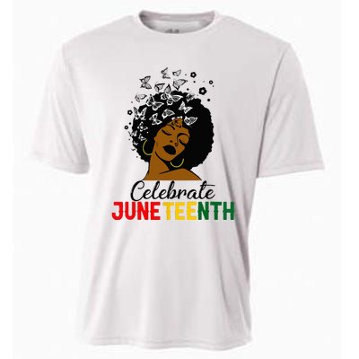 Celebrate Juneteenth 1865 Black Girl Magic Melanin Women Cooling Performance Crew T-Shirt