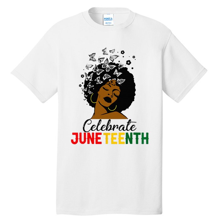 Celebrate Juneteenth 1865 Black Girl Magic Melanin Women Tall T-Shirt