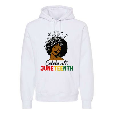 Celebrate Juneteenth 1865 Black Girl Magic Melanin Women Premium Hoodie