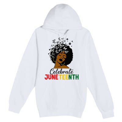 Celebrate Juneteenth 1865 Black Girl Magic Melanin Women Premium Pullover Hoodie