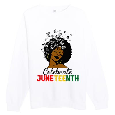 Celebrate Juneteenth 1865 Black Girl Magic Melanin Women Premium Crewneck Sweatshirt