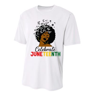 Celebrate Juneteenth 1865 Black Girl Magic Melanin Women Performance Sprint T-Shirt