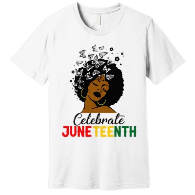 Celebrate Juneteenth 1865 Black Girl Magic Melanin Women Premium T-Shirt