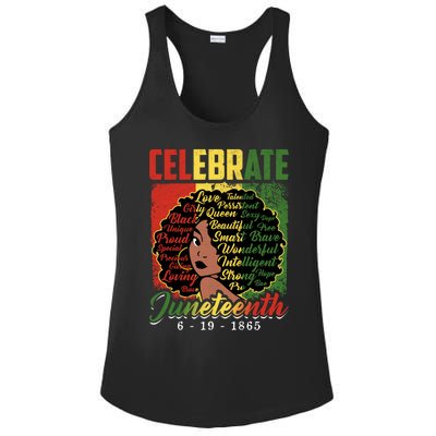 Celebrate Juneteenth 1865 Black History Month Afro Gift Ladies PosiCharge Competitor Racerback Tank