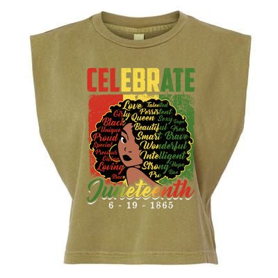 Celebrate Juneteenth 1865 Black History Month Afro Gift Garment-Dyed Women's Muscle Tee