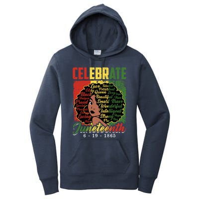 Celebrate Juneteenth 1865 Black History Month Afro Gift Women's Pullover Hoodie