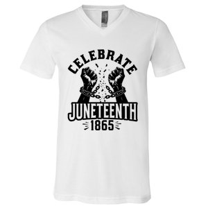 Celebrate Juneteenth 1865 V-Neck T-Shirt