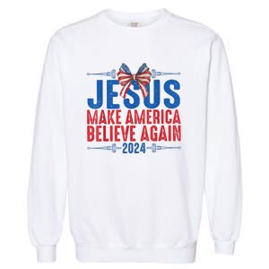 Coquette Jesus 2024 Make America Believe Again Garment-Dyed Sweatshirt