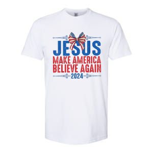 Coquette Jesus 2024 Make America Believe Again Softstyle CVC T-Shirt