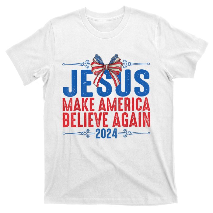 Coquette Jesus 2024 Make America Believe Again T-Shirt