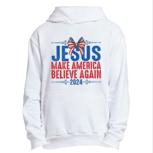 Coquette Jesus 2024 Make America Believe Again Urban Pullover Hoodie