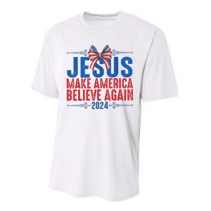 Coquette Jesus 2024 Make America Believe Again Performance Sprint T-Shirt