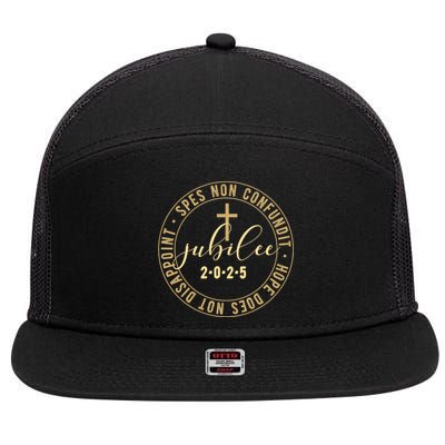 Catholic Jubilee 2025 Commemorative Design With Crucifix 7 Panel Mesh Trucker Snapback Hat