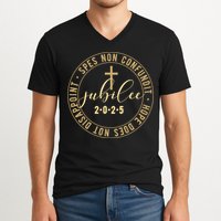 Catholic Jubilee 2025 Commemorative Design With Crucifix V-Neck T-Shirt