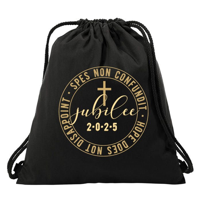 Catholic Jubilee 2025 Commemorative Design With Crucifix Drawstring Bag