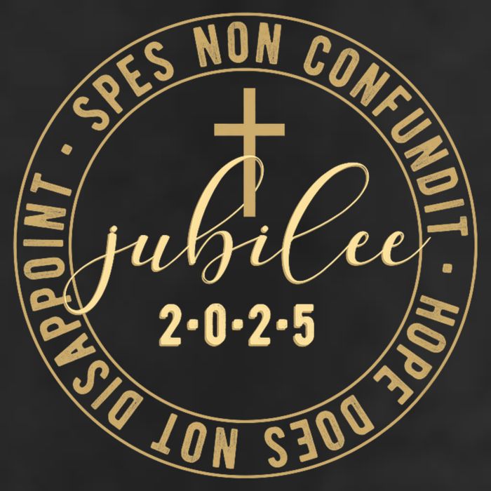 Catholic Jubilee 2025 Commemorative Design With Crucifix Large Microfiber Waffle Golf Towel