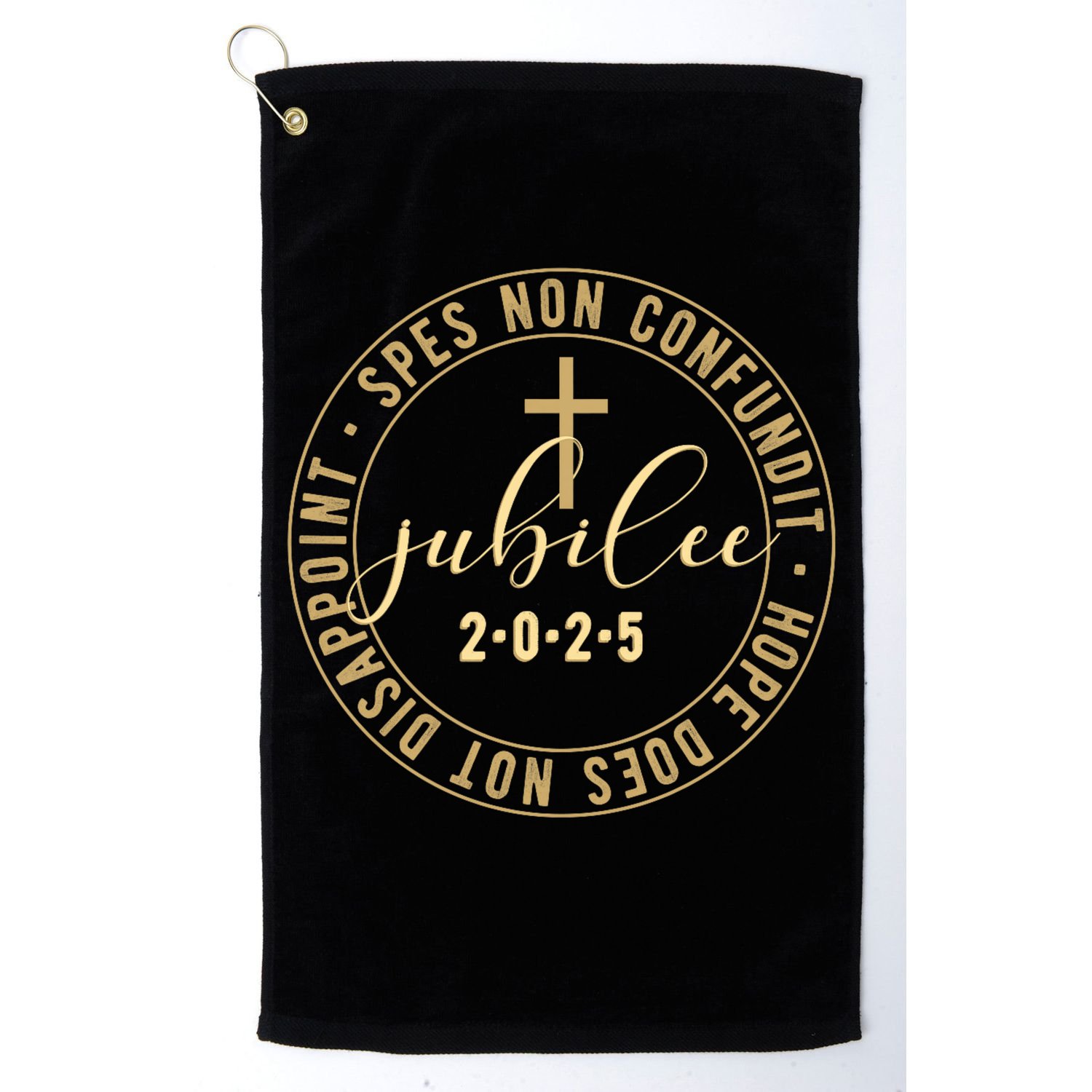 Catholic Jubilee 2025 Commemorative Design With Crucifix Golf Towel