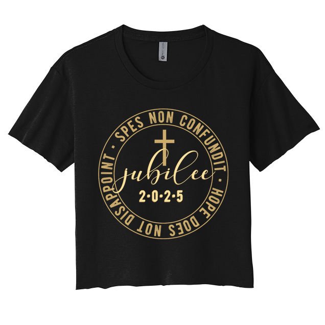 Catholic Jubilee 2025 Commemorative Design With Crucifix Crop Top