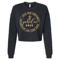Catholic Jubilee 2025 Commemorative Design With Crucifix Cropped Pullover Crew