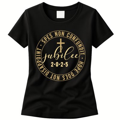 Catholic Jubilee 2025 Commemorative Design With Crucifix Womens T-Shirt