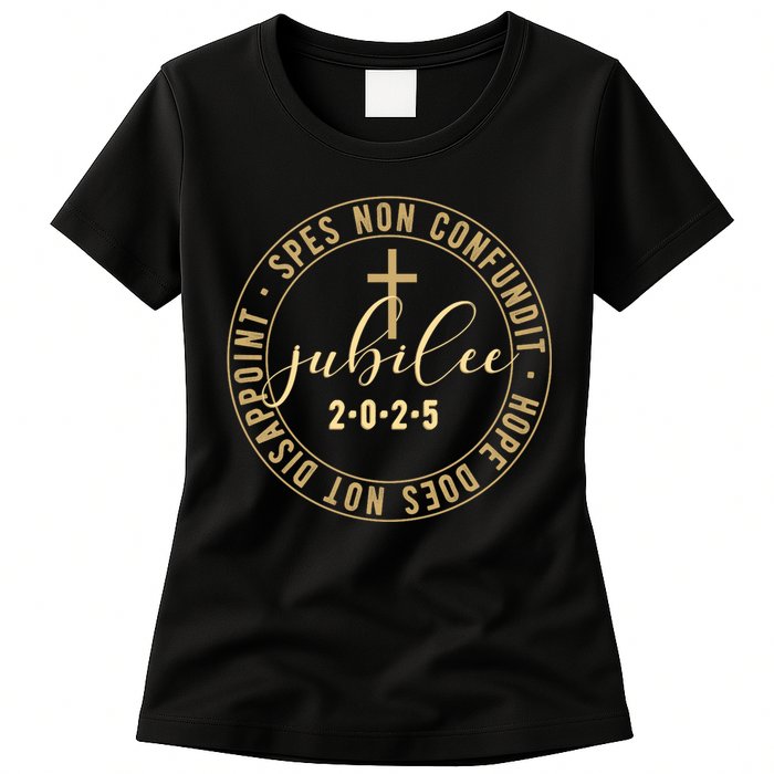 Catholic Jubilee 2025 Commemorative Design With Crucifix Womens T-Shirt