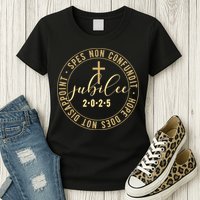 Catholic Jubilee 2025 Commemorative Design With Crucifix Womens T-Shirt
