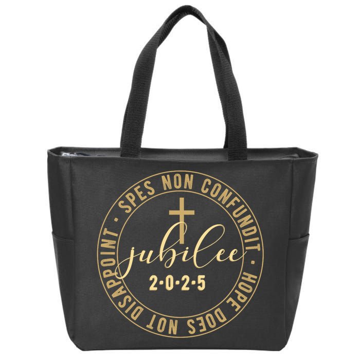 Catholic Jubilee 2025 Commemorative Design With Crucifix Zip Tote Bag