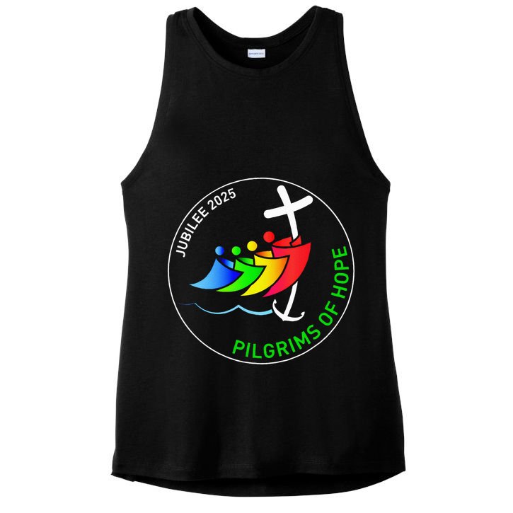 Catholic Jubilee 2025 Stained Glass Pilgrims Of Hope Ladies PosiCharge Tri-Blend Wicking Tank