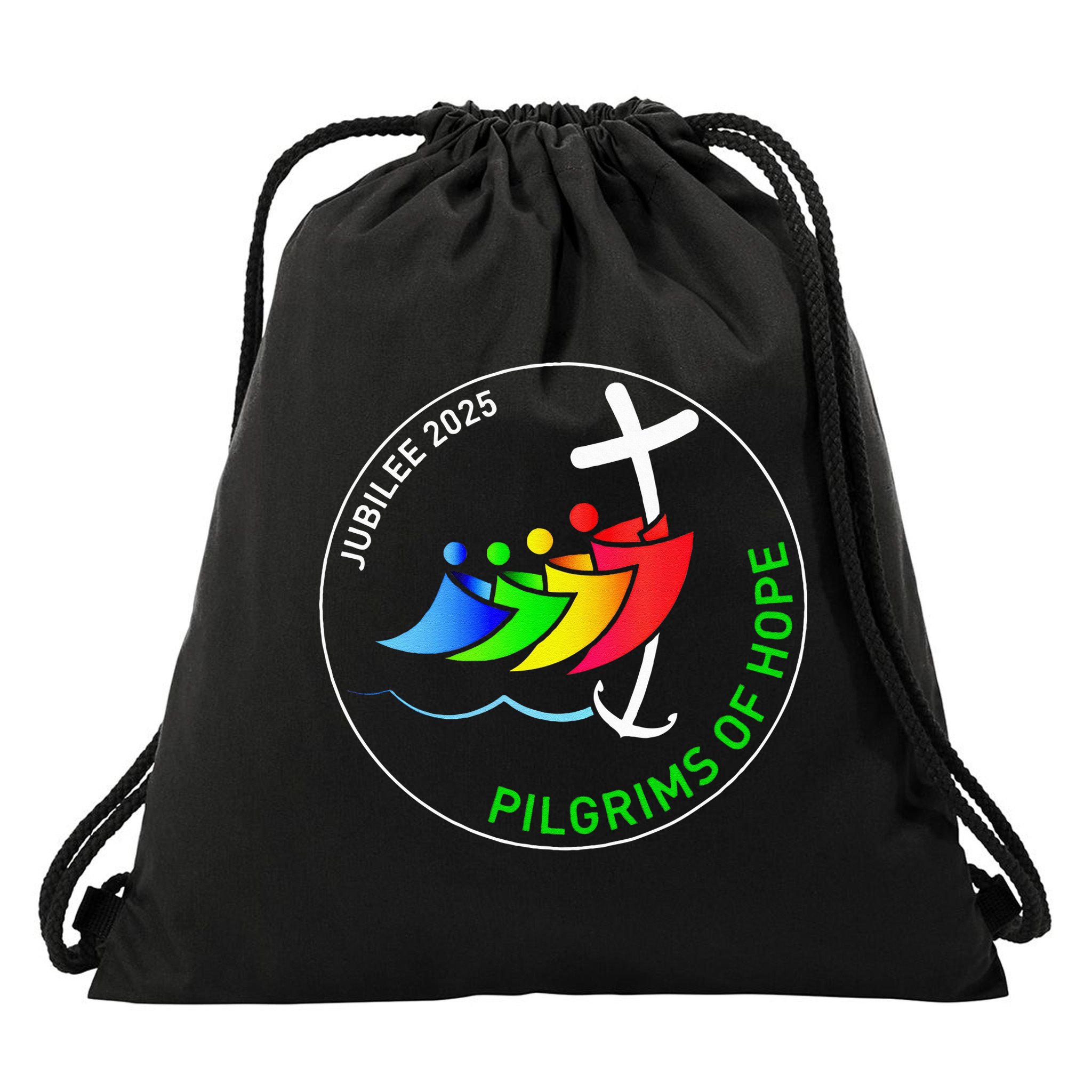 Catholic Jubilee 2025 Stained Glass Pilgrims Of Hope Drawstring Bag