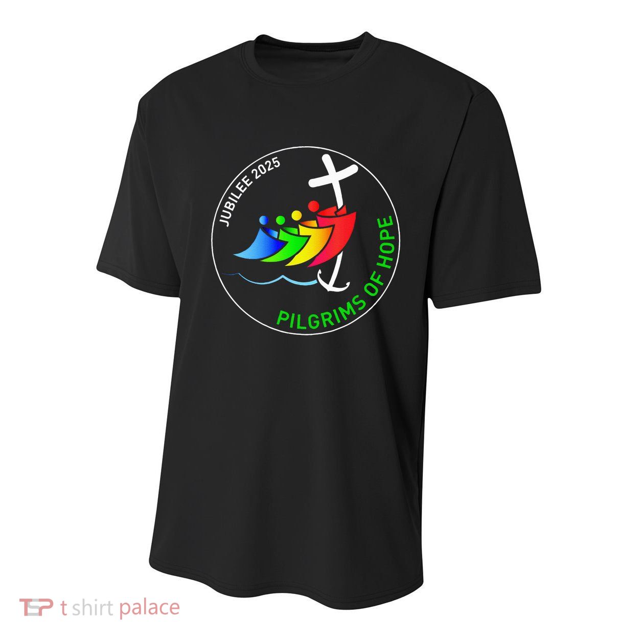 Catholic Jubilee 2025 Stained Glass Pilgrims Of Hope Youth Performance Sprint T-Shirt