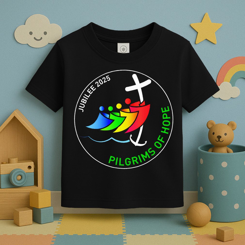 Catholic Jubilee 2025 Stained Glass Pilgrims Of Hope Toddler T-Shirt