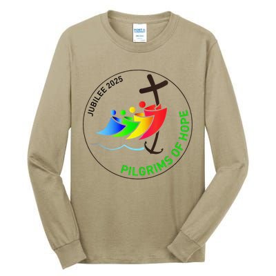 Catholic Jubilee 2025 Stained Glass Pilgrims Of Hope Tall Long Sleeve T-Shirt