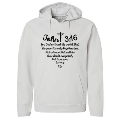 Christian John 316 For God So Loved The World Jesus Performance Fleece Hoodie