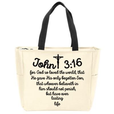 Christian John 316 For God So Loved The World Jesus Zip Tote Bag